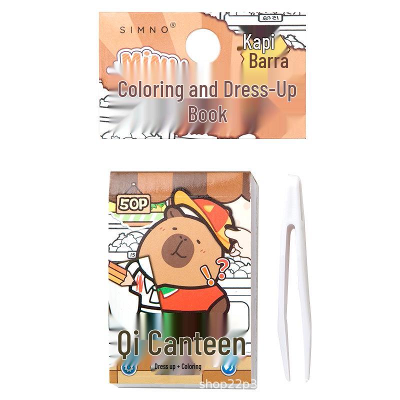 Capybara MINI Dress-Up Sticker Bean Book - Cute Cartoon Creative Journal Seals