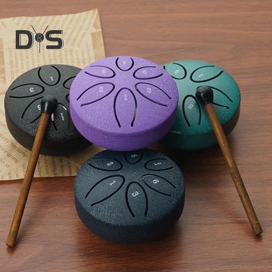 Bęben stalowy dla dzieci 3 cale 6 nut miniaturowe bębny deszczowe zewnętrzny deszczowy muzyk z młotkami i książką muzyczną do ogrodu kemping medytacja joga