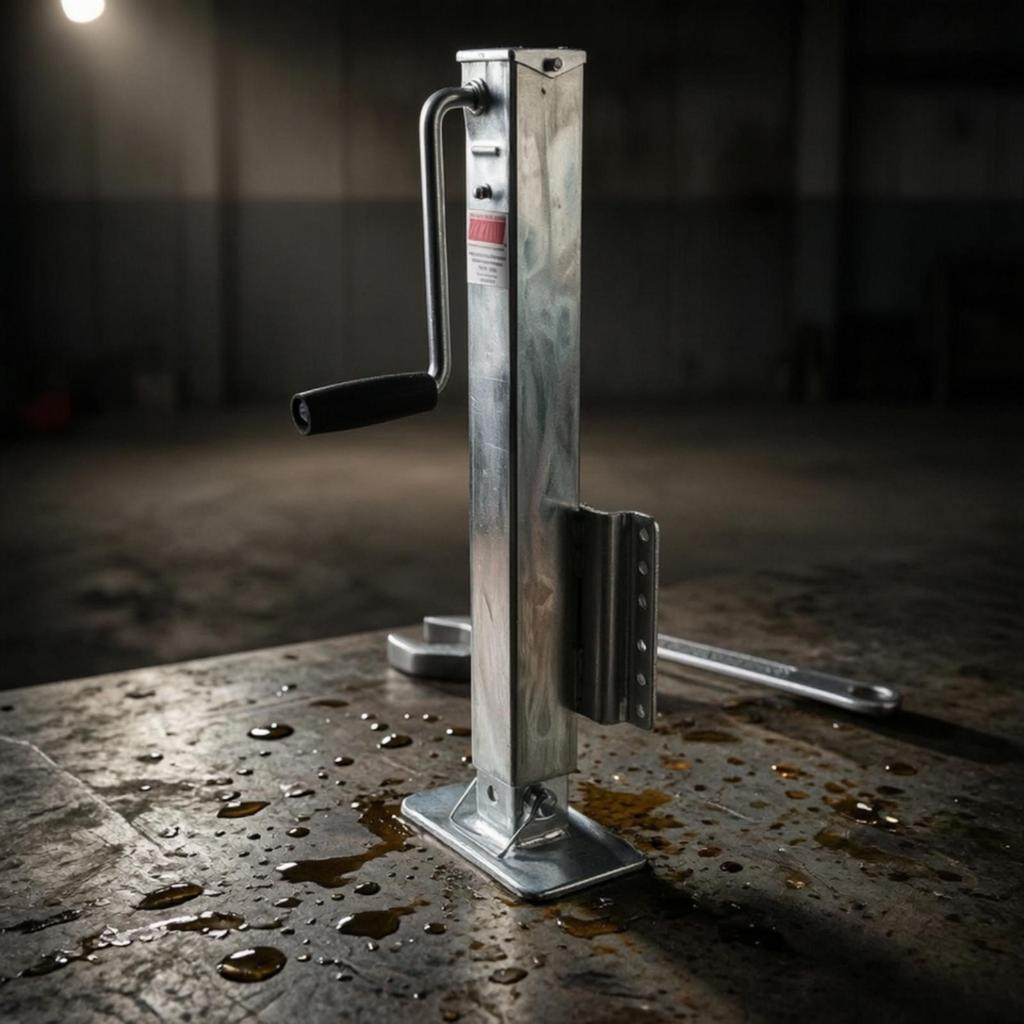 Side-Wind Trailer Jack Galvanized Hardware Adjustable for Utility Trailers, RVs