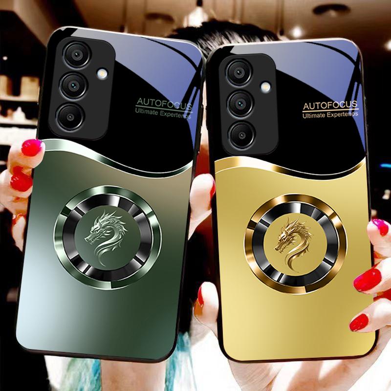 Gradueller Runder Drache Für Samsung Galaxy A15 5G 54 4G 51 50 24 35 90 71 12 51 53 52S 80 22 34 Schwarze Hülle aus gehärtetem Glas