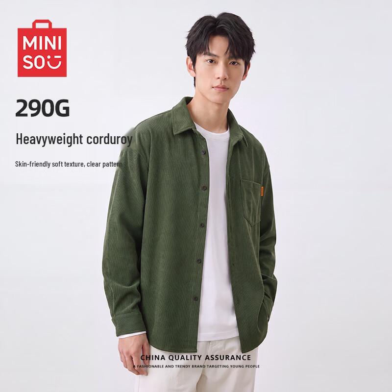 MINISO Men's Heavy Corduroy Long-Sleeve Shirt Jacket