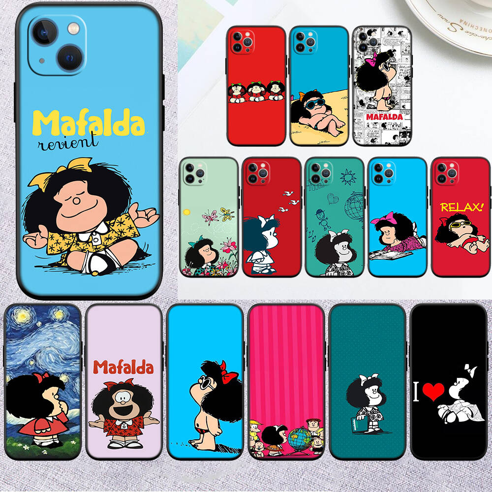 MH88 Mafalda Phone Shell for Samsung S20 S21 S22 S23 S24 FE Ultra Plus Lite S21S A55 A07 A17 F06 F16 M06 M16 M56 A36 A37 A57