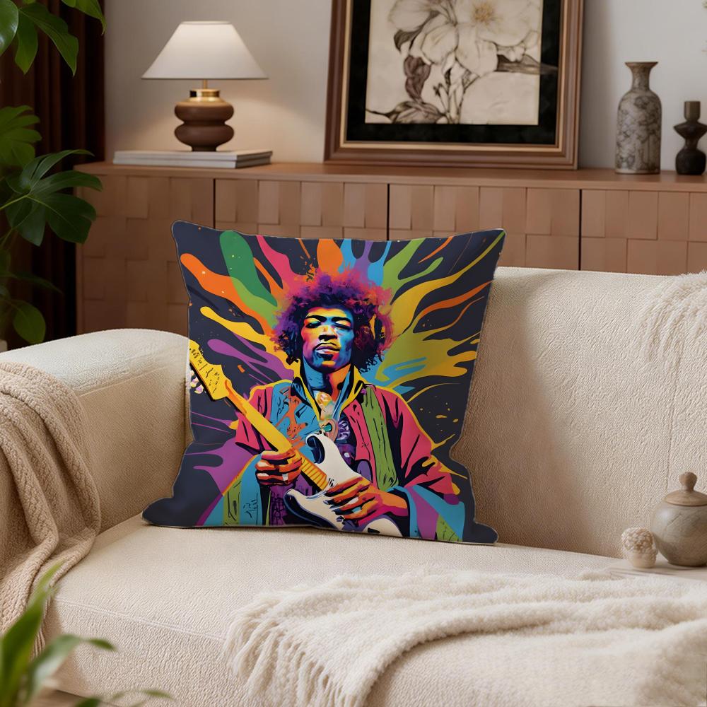 Singer J-Jimi Hendrix Cushion Cover Cushion Cover Set 4Pcs 50X50 45X45 40X40 Pillowcase Decorative Sofa Home Decor