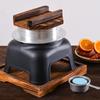 Portable Alcohols Burners Stove Cooking Pot with Wood Lid For Outdoor Picnics Hiking And Indoor Rice Making Cookware Set