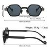 Y2K Clear Ocean Lens Polygon Square Sunglasses Square UV400 Hexagon Shades Rivets Sun Glasses for Women & Men
