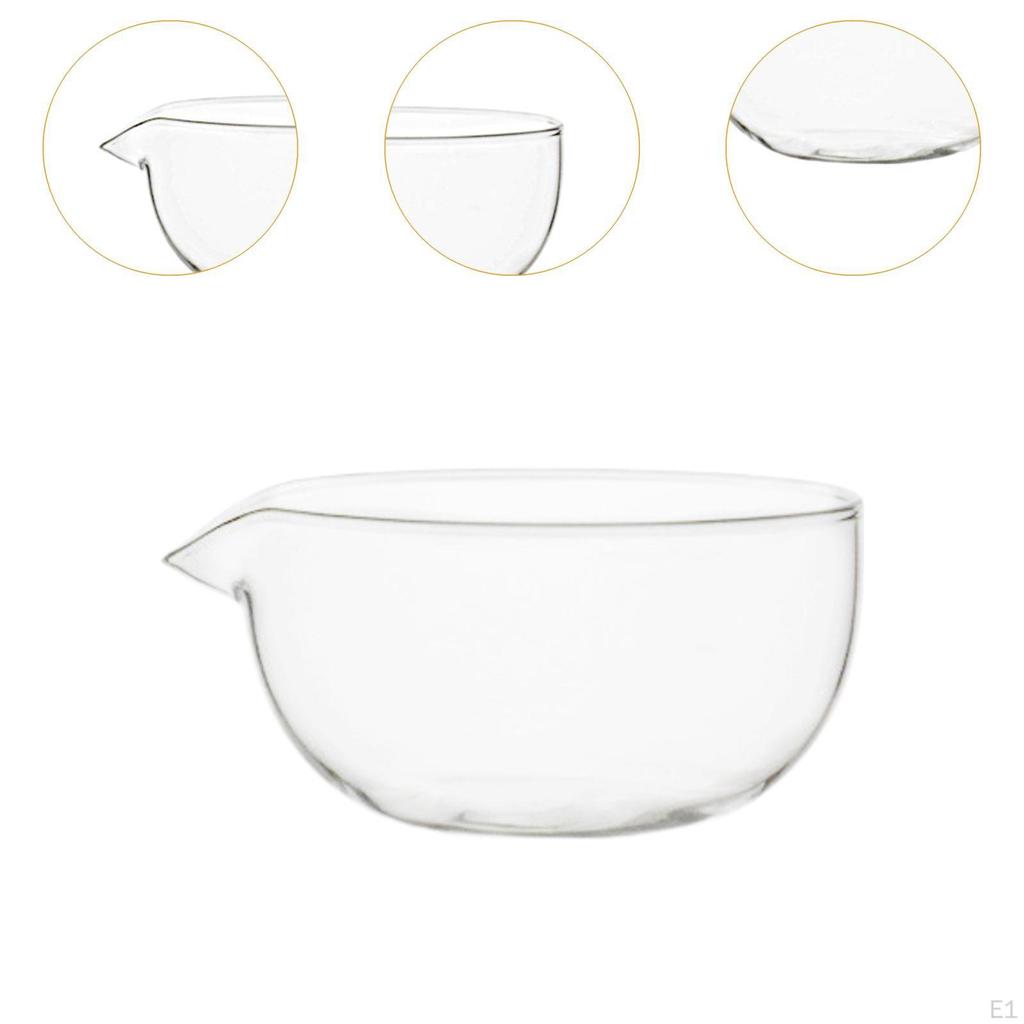 Glass Matcha Bowl Chawan with Pouring Spout Unique Handmade Traditional Mixer Tea for