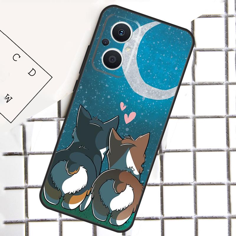 Cartoon Corgi Hund Handyhülle Für OPPO Reno 14F 14 13 12 11 F 10 Pro 8T 7 8 Lite OPPO Find X8 X6 X5 Pro Hülle