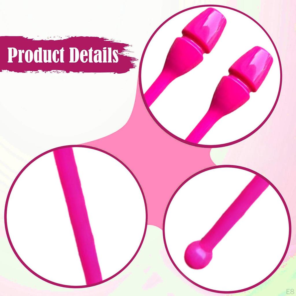 2 Pieces Rhytmic Gymnastics 44cm Easy to Control Training Equipment Exercise Pole for