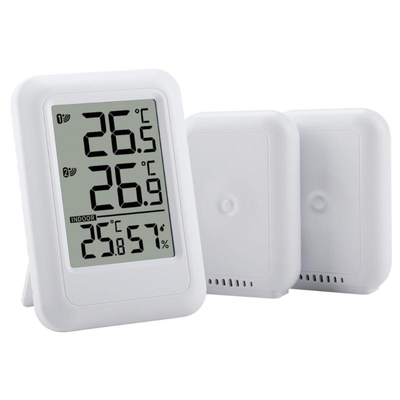 Digital Thermometers with Indoor Outdoor Temperature Wireless Display Digital Hygrometer Thermometers with 2 Remote Sensors 1