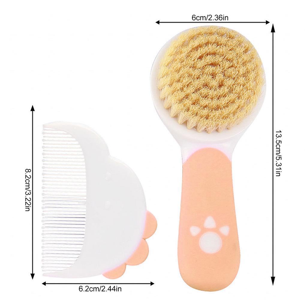 Baby Hair Brush with Soft Nylon Bristles Gentle Massage Bath Brush for Newborns and Infants
