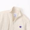 Champion Long Sleeve Size 160 Kids' Sweatshirt, 100% Cotton, USA, One-Point Logo, Zip-Up Stand-Up Sweatshirt, Basic, CK-Y003, Oatmeal,