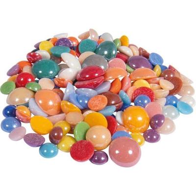 Mosaic Pebbles - Diamond - Multicolor - 180 G - Round and Drop Shape - Glass
