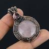 Rose Quartz Jewelry, 999 Copper Wire Wrapped Pendant Handmade Gemstone Jewelry, Gifts For Wife Brand New Pendant