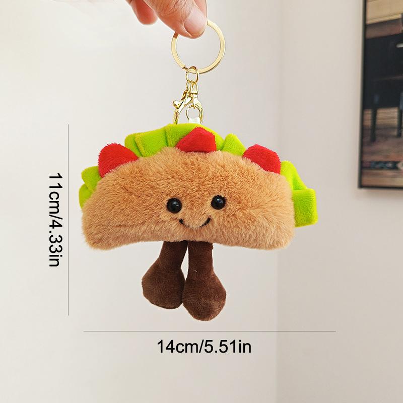 Bread Plush Pendant Toy Creative Croissants Roll Taco Cake Plush Doll Keychain Decoration Backpack Pendant Kid Gift
