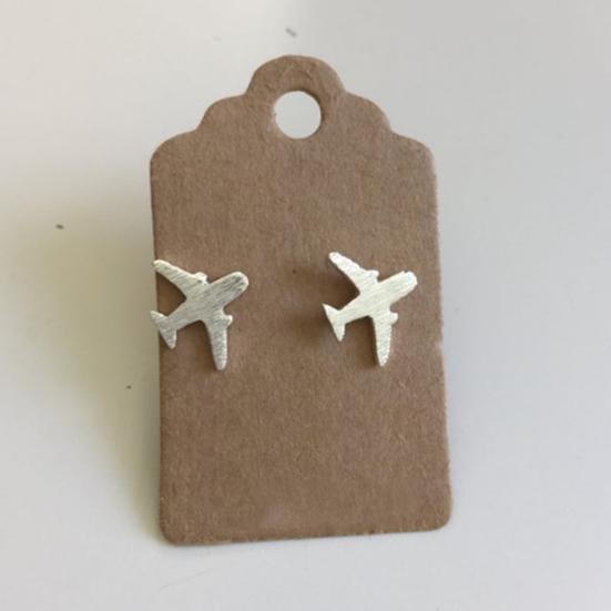 Unique Women Airplane Ear Studs Girls Silver Plated Aircraft Earrings Gifts