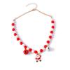 Festive Santa & Bell Red-White Beaded Necklace