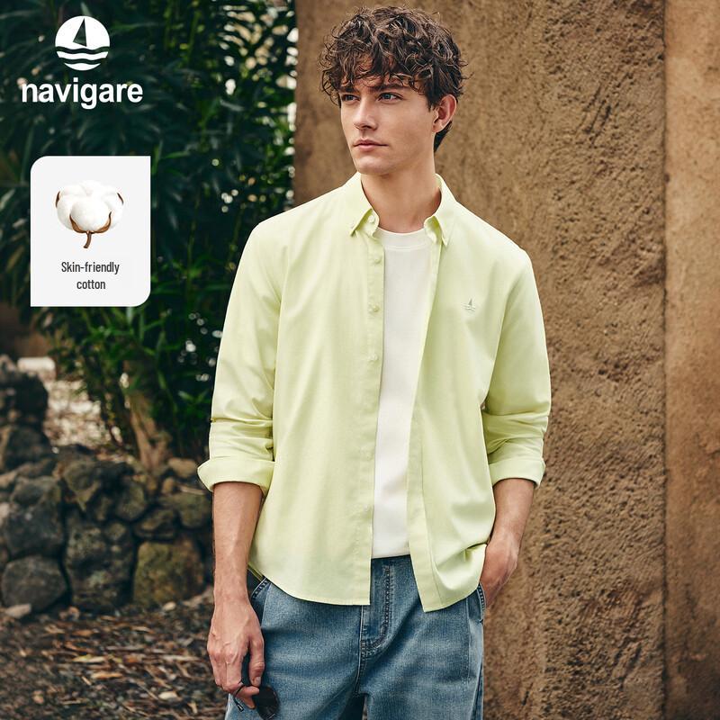 Navigare Men's Solid Long Sleeve Shirt