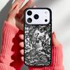 Retro Pattern Flower Skull Phone Case for iPhone 17 Air 16e 15 14 13 Pro Max Back Cover for 12 11 Pro Coque