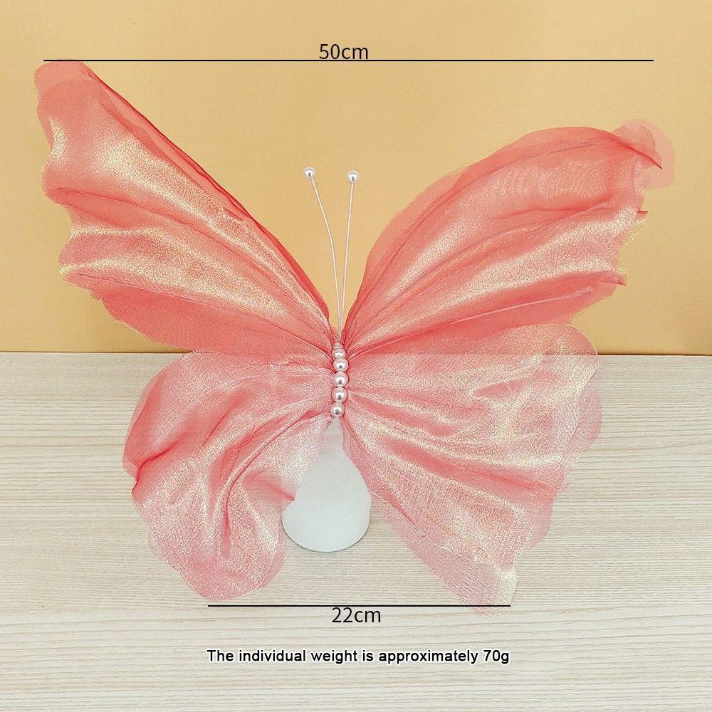 50cm Big 3D Butterfly Hollow Design Real Yarn Mesh Wedding Decoration Artificial Material Large Size Simulation Butterfly