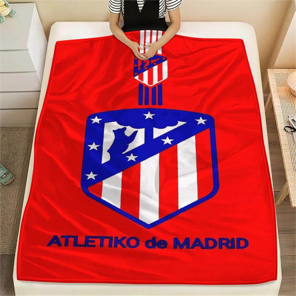 1Pc Atletico Madrid Logo Print Flannel Blanket High Quality Warm Comfortable Cover for All Seasons Perfect for Gifts Home Decor