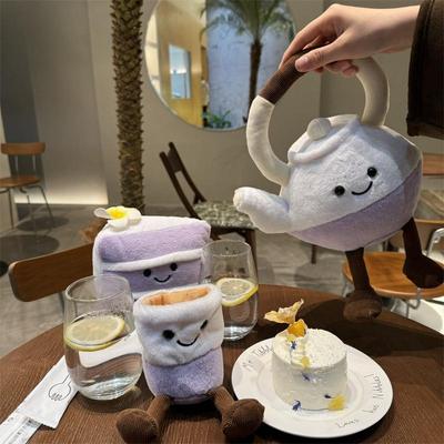 JC Style Teapot Teacup Taro Mousse Cake Plush Toy - Children's Birthday Gift