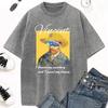 Summer personalized oil painting printed Tshirt casual water wash vintage Tshirt soft Unisex and Women comfortable Tshirt