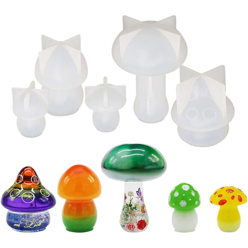 3D Mushroom Silicone Mold Mushroom Resin Mold Mushroom Epoxy Resin Casting Mold for DIY Soap Home Decors Scented Candle