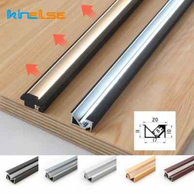 0.5m/1m 45 Degree Oblique Lighting LED Aluminum Profile Cabinet Recessed Hidden Linear Strip Light Closet Shelf Layer Bar Lamp