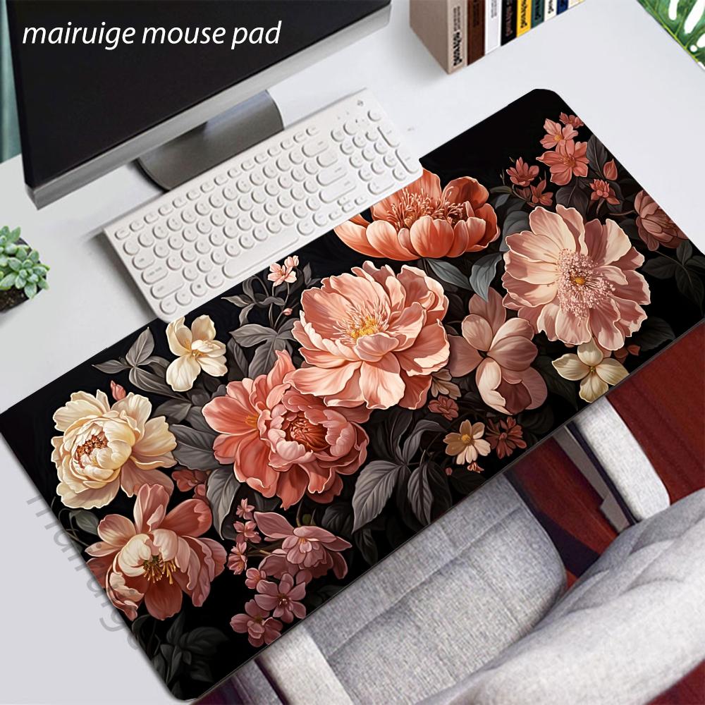 Green Leaves Floral Mouse Pad Large Computer Office Game Table Mat XXL Rubber Anti-slip Gaming Keyboard Mousepad Long Desk Pads