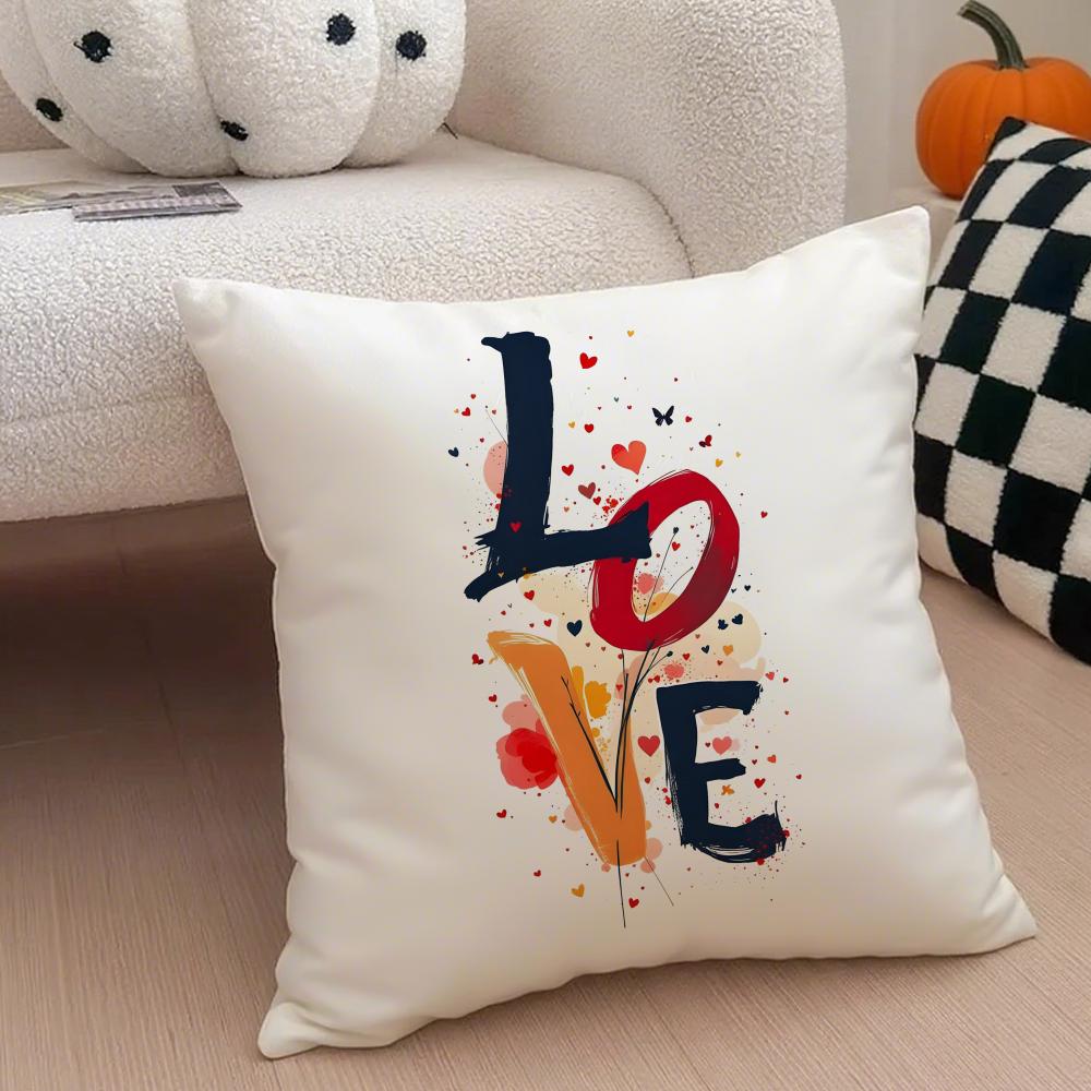 Heart Shape Cushion Cover Throw Pillow Cover Hidden Button Durable Polyester Chair Cushion