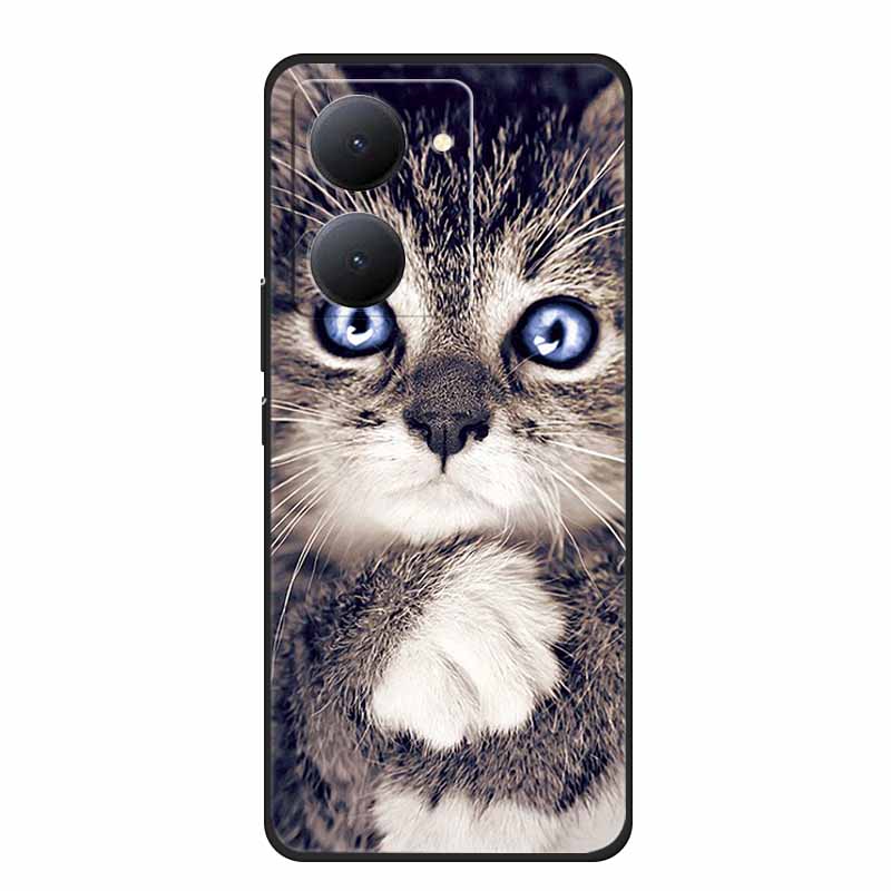 For VIVO Y36 Y78m Y27 5G Case Animals Soft Silicone Back Cover Phone Cases for VIVO Y27 5G VIVOY36 5G 6.64" Cool Wolf Cat Fundas