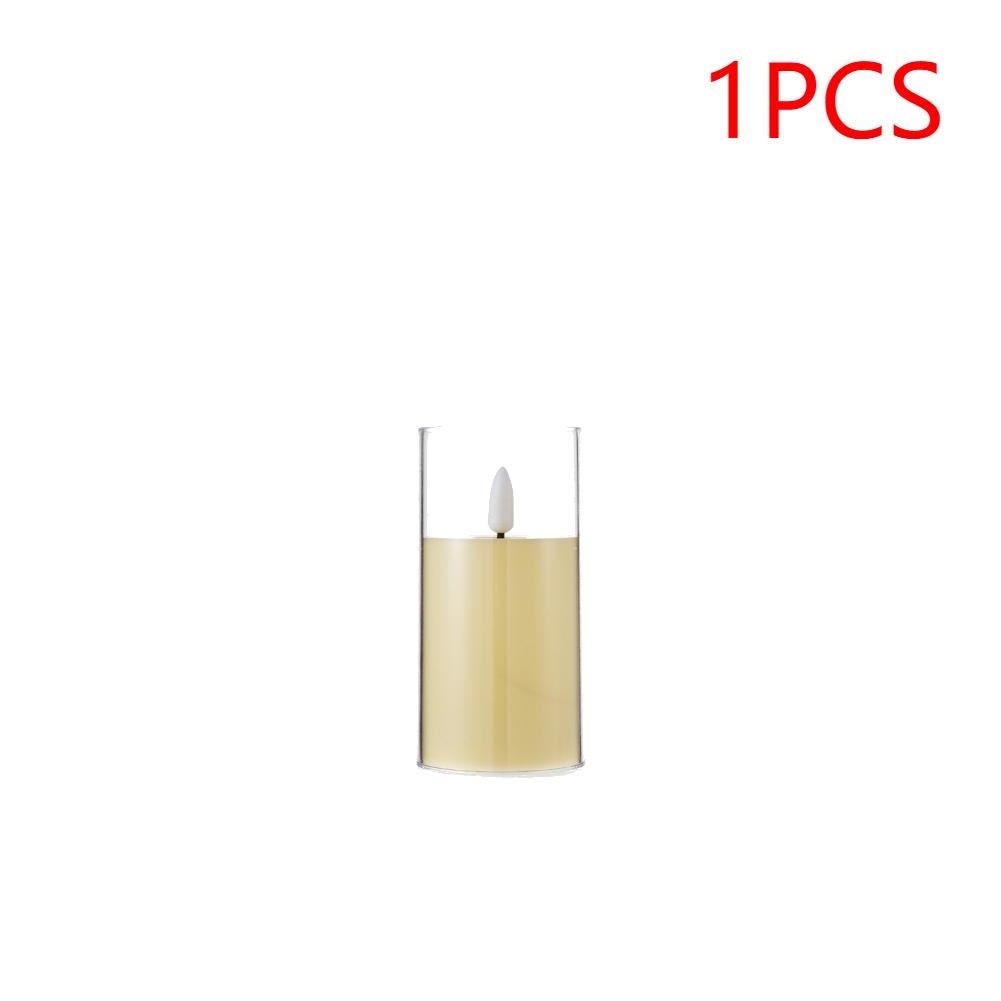 

Led Electronic Candles Light Flameless Battery Operated Flickering Lamp Clear Acrylic Glass Battery Powered Wedding Party Christ