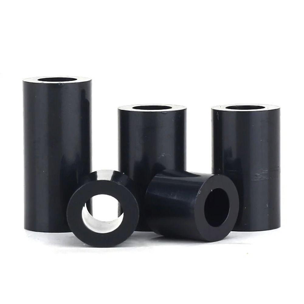 10Pcs/Pack Durable Non-Threaded ABS Spacer TV Install Column Pillar M3-M10 Hollow Standoff Black PCB Board Support Nylon Washer