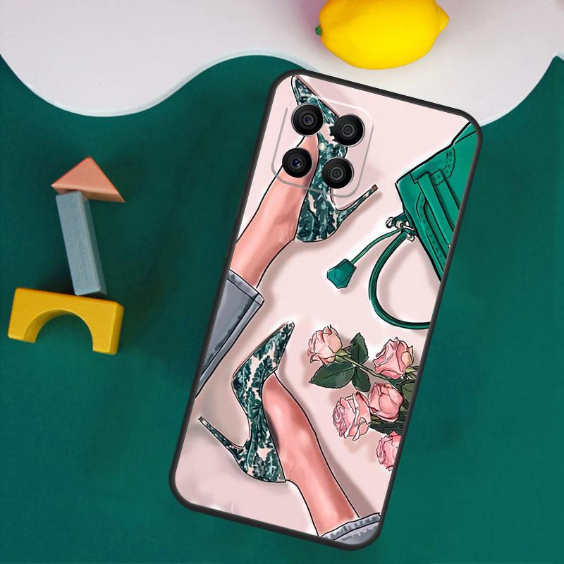 Fashion High Heels Case For Honor Magic 7 Lite 5 6 Honor 200 Pro 50 70 90 Lite X9a X8a X8 X9 X8b X9c X9b Cover