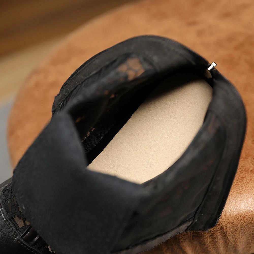 Fashion 2025 New Women Boot Breathable Lace Mesh Lace Up Punk Gothic Ankle Boots Platform Shoes Women Summer Boots Ladies Size 35-45