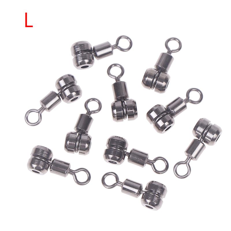 10Pcs Fishing Swivels 3-Way Copper Fishing Connector Saltwater Fishing Rolling Bearing Swivel Hook For Carp Tackle Accessories