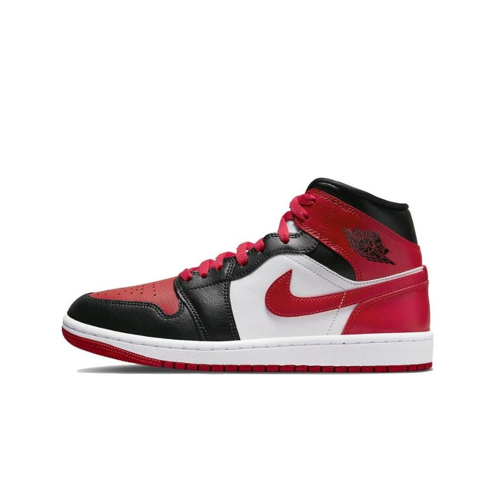 Air Jordan 1 Mid White Bred Toe