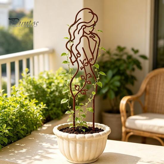 Innenrankhilfe für Kletterpflanzen Metall Damen Kleines Spalier, Künstlerische Weibliche Körperform Pflanzen Dekorative Gartenstecker Topfpflanzen Spalier,