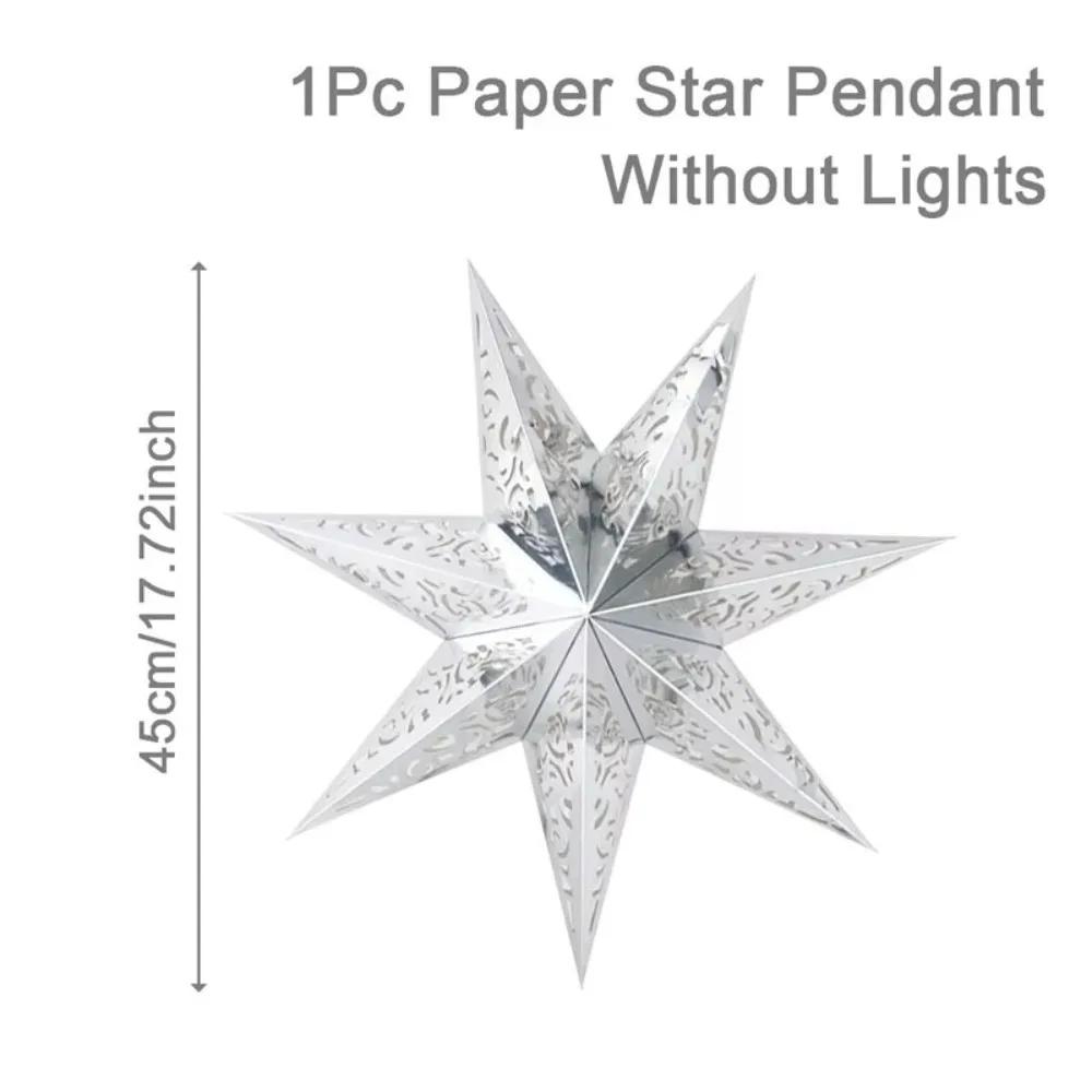 45cm Weihnachts-Lampenschirm Ausgestanztes Papier Weihnachtslicht-Abdeckung Sternform Hängende Anhänger Weihnachts-Laterne Heimdekorationen