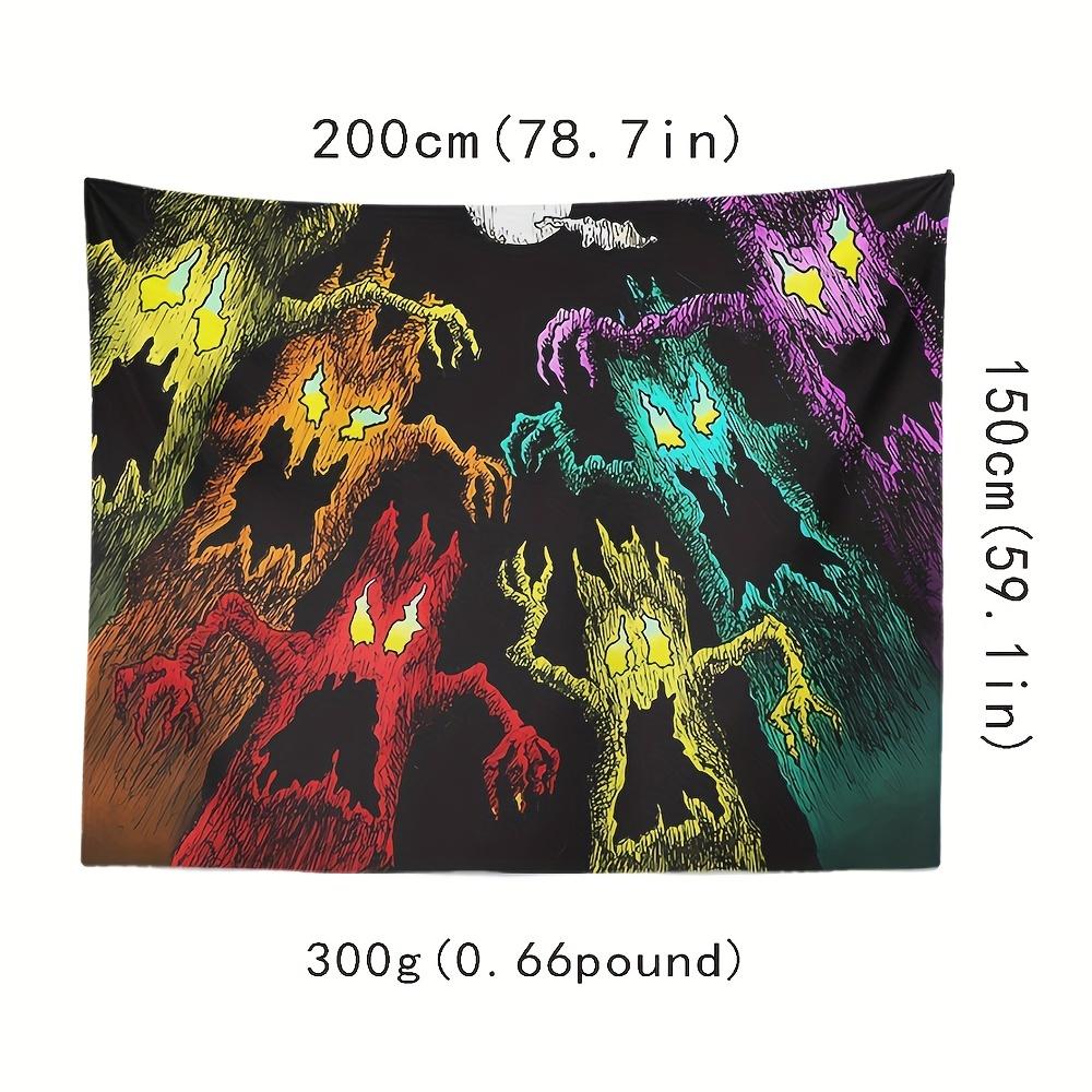 VIKAMA Neon Fantasy Creatures Tapestry Vibrant Mystical and Strikingly Unique Wall Art for a Bold Decor Statement 74x94cm(29x37in)