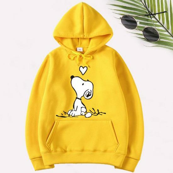 New Cartoon Print Hoodie: Couples' Plus Velvet Autumn/Winter Sweatshirt - Casual Versatile Pullover