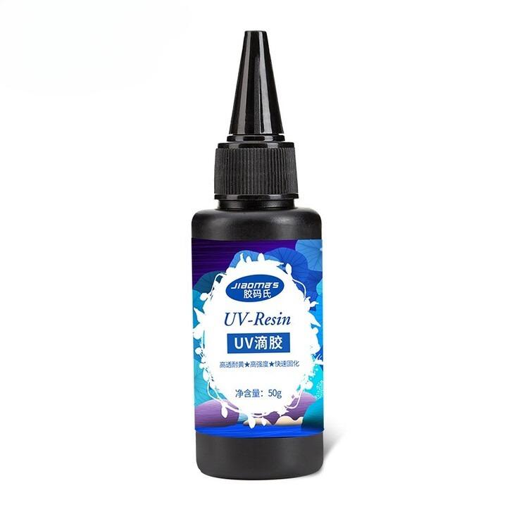 Quick-drying UV Glue 50g Handmade DIY Quick-drying Drip Glue for Sticking Tempered Coffee Tables Metal and Crystal decor