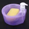 Kitchen Soap Dispenser with Quick-Drying Sponge Holder Quick Drying Removable Refillable Drip Tray One-Hand Operation Anti-Slip Base Kitchen