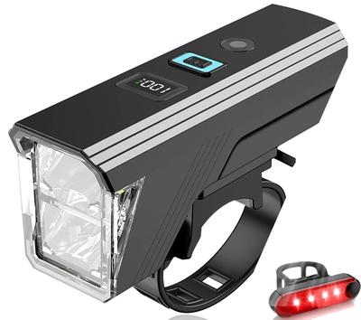 Fahrradlicht Verbessertes Licht Automatisches Hohe Helligkeit 4000 5 Beleuchtungen Weit IPX7 Fahrrad-Scheinwerfer für Cross-Bikes und Rennräder LED Akkustand USB Schnell