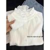 Women's Elegant White French Edge Shirt: Long Sleeve, Chic, High-End Style for Spring/Autumn 2026