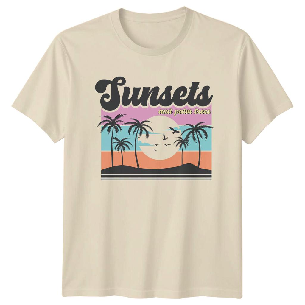 Sunsets And Palm Trees Retro Summer TShirt