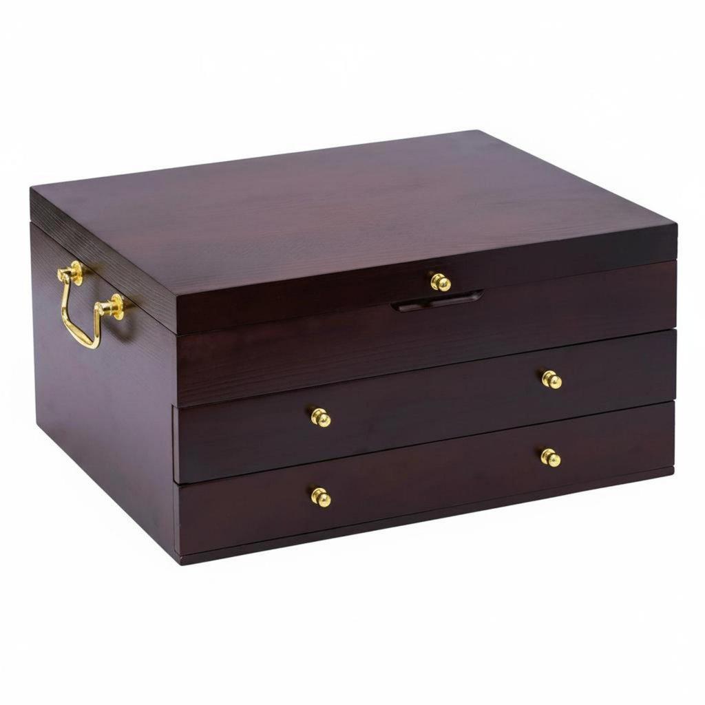 3-stöckige Besteckbox Einfache Organisation Besteck-Organizer-Box Dekorative Oberfläche