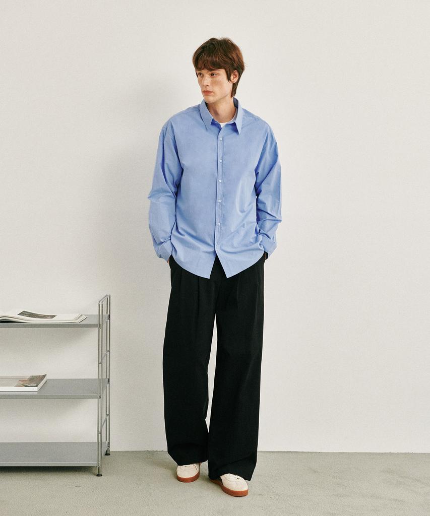 GLW Wide Two-Pleat Cotton Pants Black
