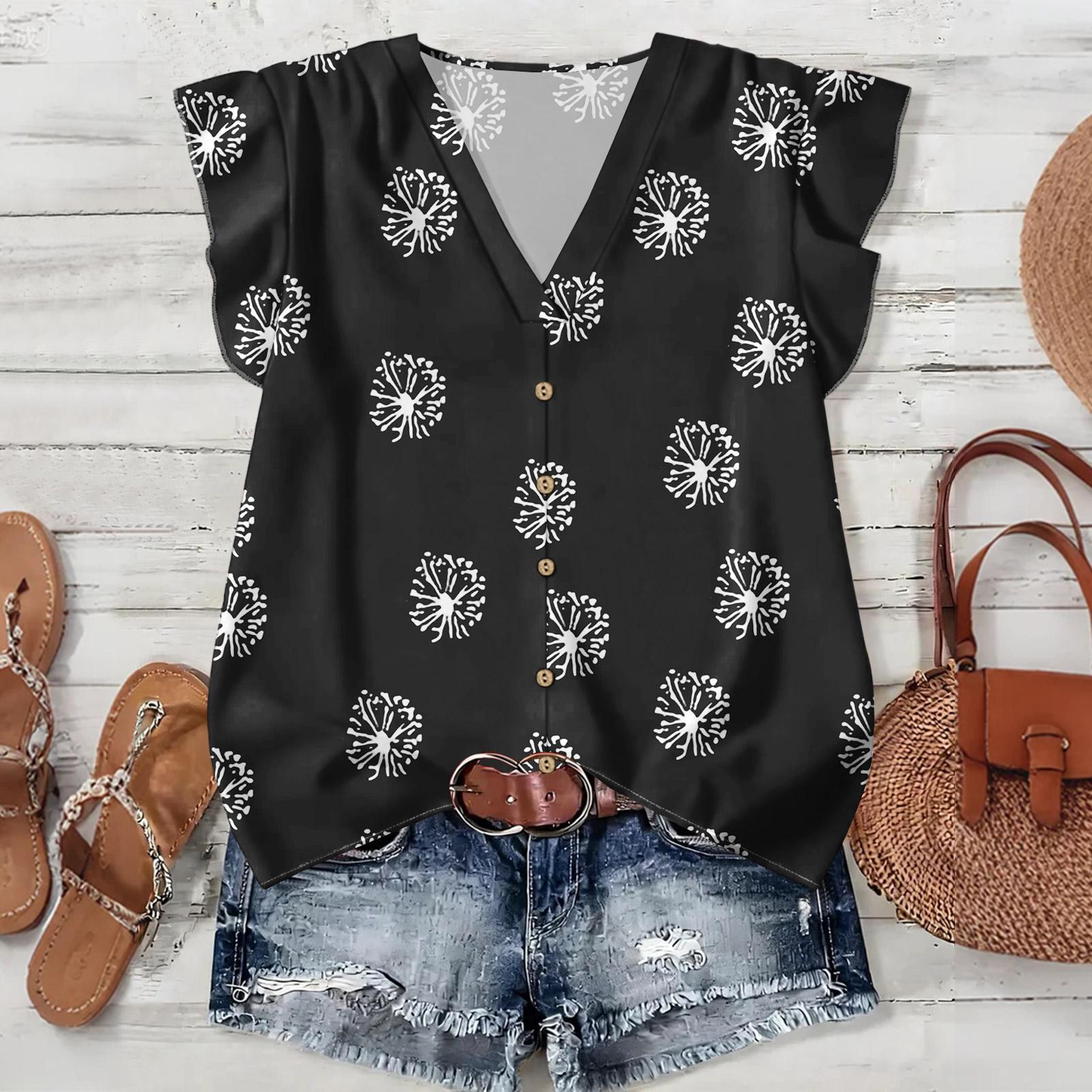 

Женская повседневная рубашка, подходит для свиданий и прогулок, летний комплект для женщин, летний наряд. L чёрный