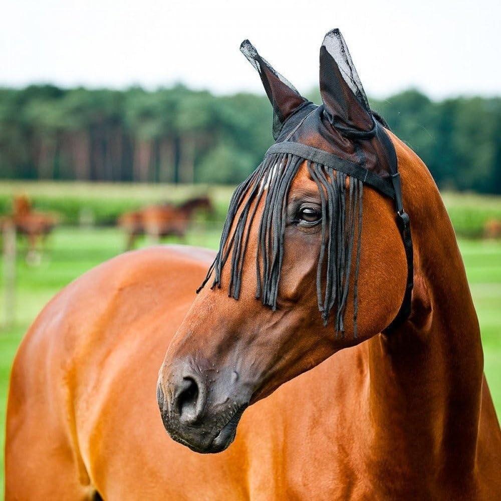 With Tassels Fly Protector Mask Breathable Mesh Horse Fly Cover Equine Mask Outdoor Grazing